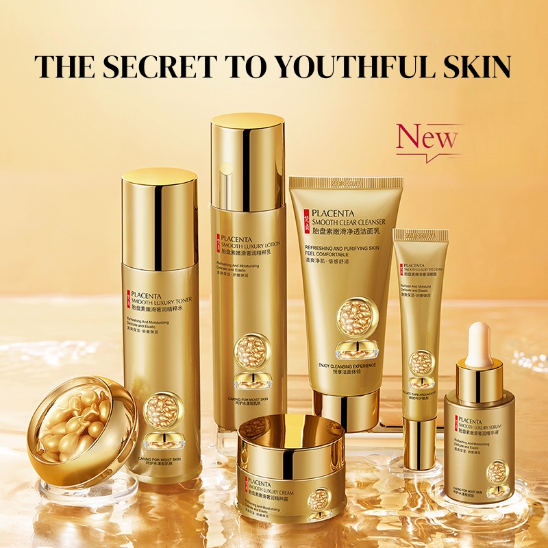 Placenta Skin Care Seven-Piece - Luxury Skincare Kit review and price